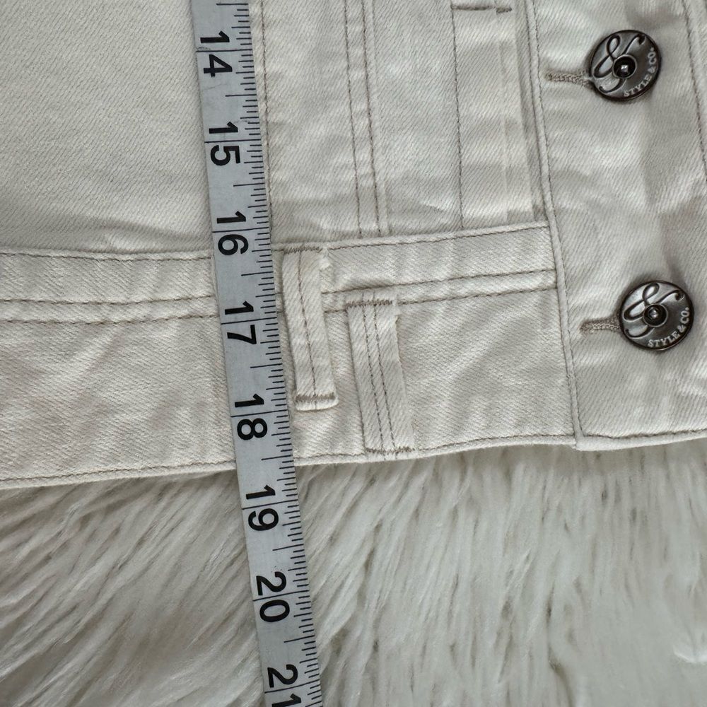 Style & Co. Cream Button-Front Jacket - Picture 3 of 9